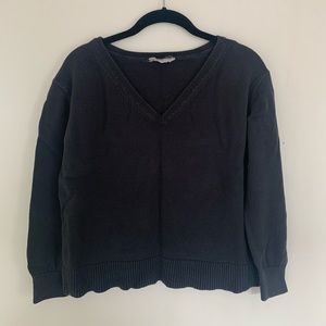 Everlane Black Cotton V-Neck Sweater